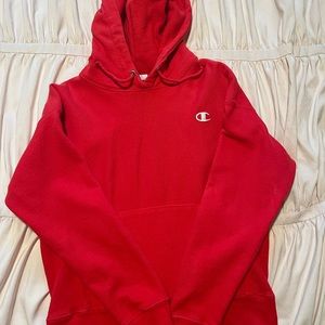 Red Champion Reverse Weeve Hoodie